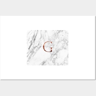 Monogram rose marble G Posters and Art